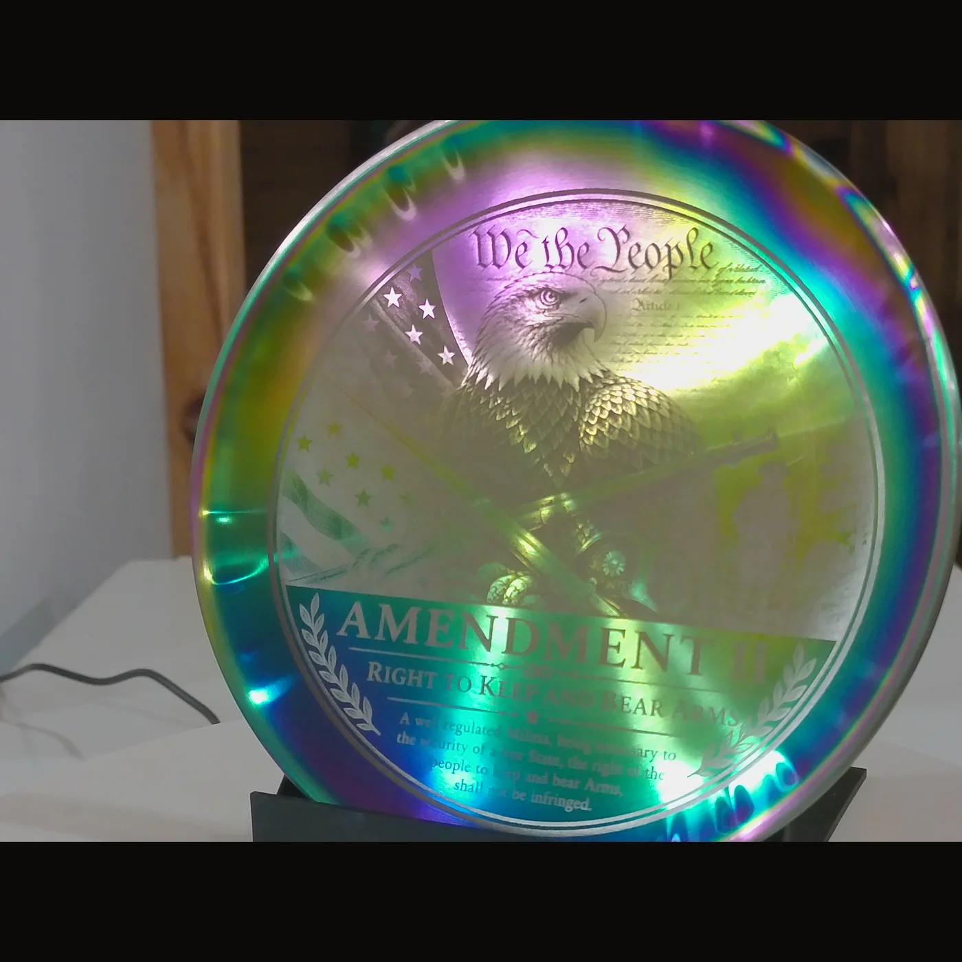 Rainbow stainless Amendment II display plate