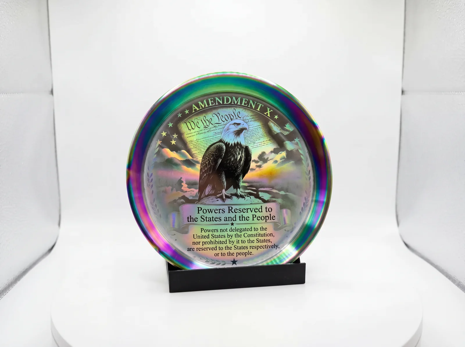 Rainbow stainless Amendment X display plate